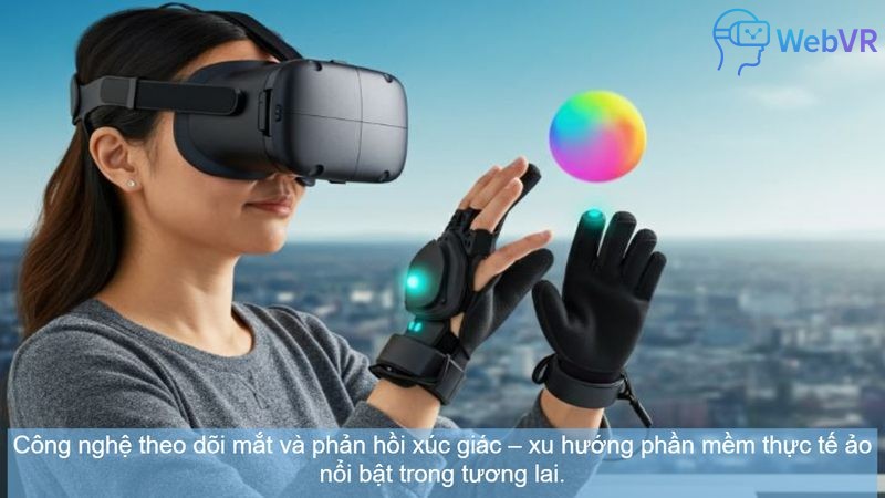 Công nghệ theo dõi mắt và phản hồi xúc giác – xu hướng phần mềm thực tế ảo nổi bật trong tương lai.