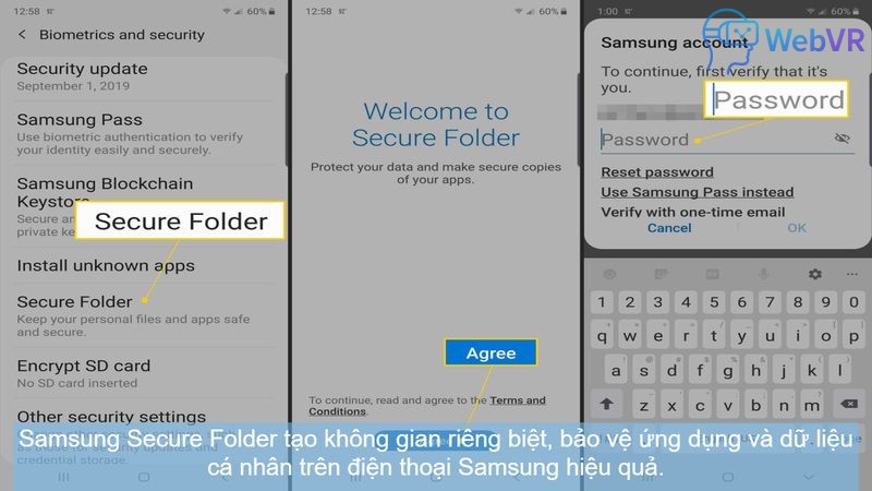 Samsung Secure Folder tạo không gian riêng biệt, bảo vệ ứng dụng và dữ liệu cá nhân trên điện thoại Samsung hiệu quả.