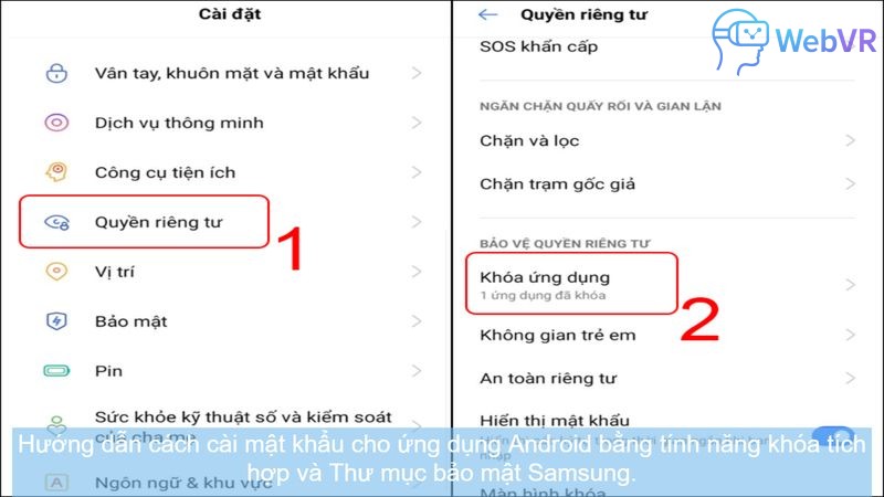 Hướng dẫn cách cài mật khẩu cho ứng dụng Android bằng tính năng khóa tích hợp và Thư mục bảo mật Samsung.