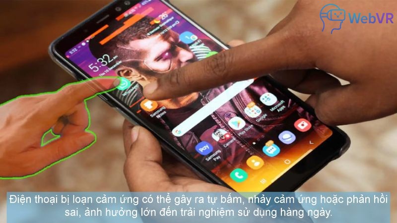 Điện thoại bị loạn cảm ứng có thể gây ra tự bấm, nhảy cảm ứng hoặc phản hồi sai, ảnh hưởng lớn đến trải nghiệm sử dụng hàng ngày.