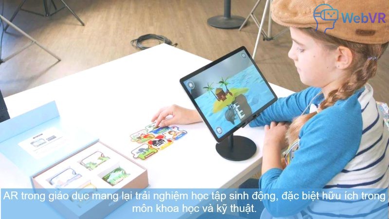 AR trong giáo dục mang lại trải nghiệm học tập sinh động, đặc biệt hữu ích trong môn khoa học và kỹ thuật.
