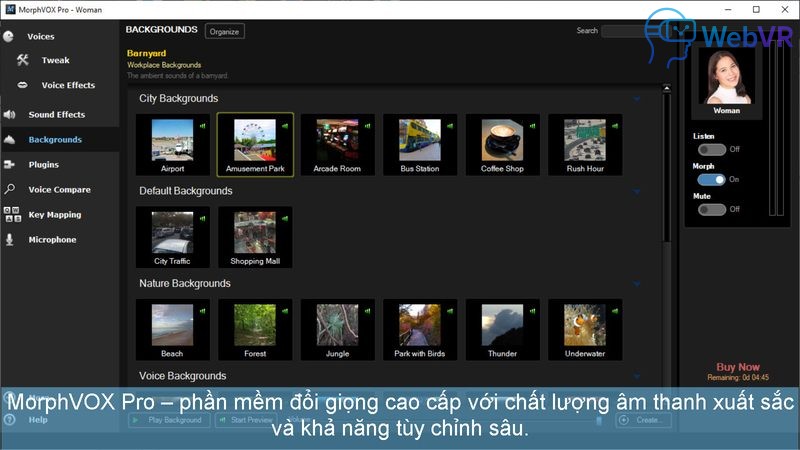 MorphVOX Pro – phần mềm đổi giọng cao cấp với chất lượng âm thanh xuất sắc và khả năng tùy chỉnh sâu.