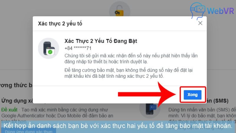 Kết hợp ẩn danh sách bạn bè với xác thực hai yếu tố để tăng bảo mật tài khoản.