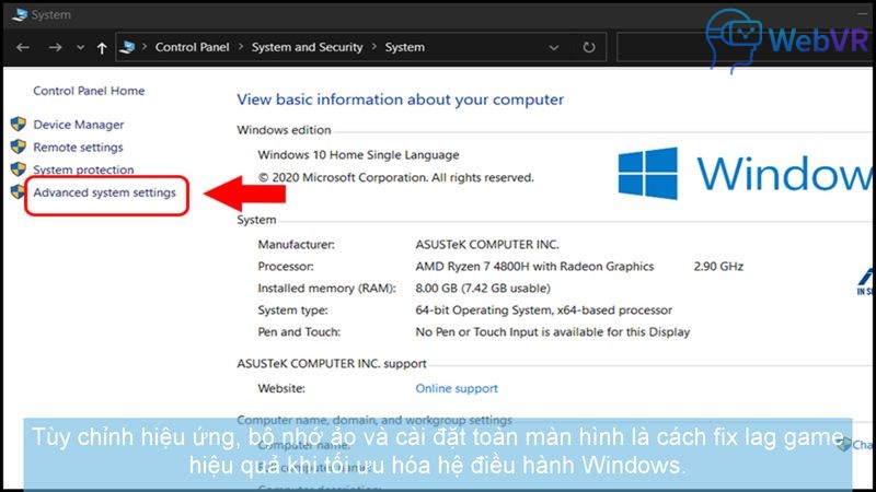 Tùy chỉnh hiệu ứng, bộ nhớ ảo và cài đặt toàn màn hình là cách fix lag game hiệu quả khi tối ưu hóa hệ điều hành Windows.
